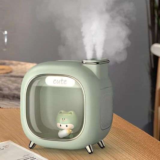 Humidifier Mini USB Double Spray Air Humidifier Home Bedroom Night Light Aroma Hydration Spray Air Humidifier Small Gift