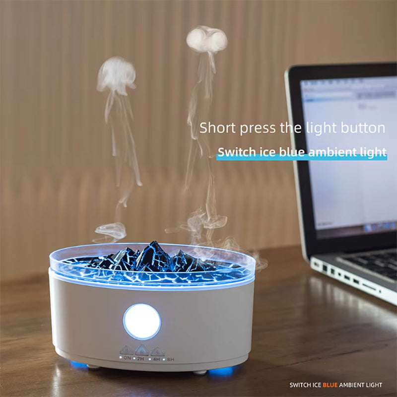 Multicolor Humidifier Aromatherapy Flame Volcano Light TimerFlame Ultrasonic Essential Oil Diffuse For Bedroom Home Yoga Office