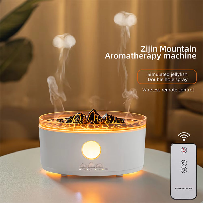 Multicolor Humidifier Aromatherapy Flame Volcano Light TimerFlame Ultrasonic Essential Oil Diffuse For Bedroom Home Yoga Office