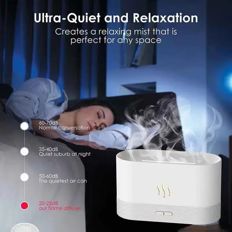 Aroma Diffuser Air Humidifier Ultrasonic Cool Mist Maker Fogger Led Essential Oil Flame Lamp Difusor