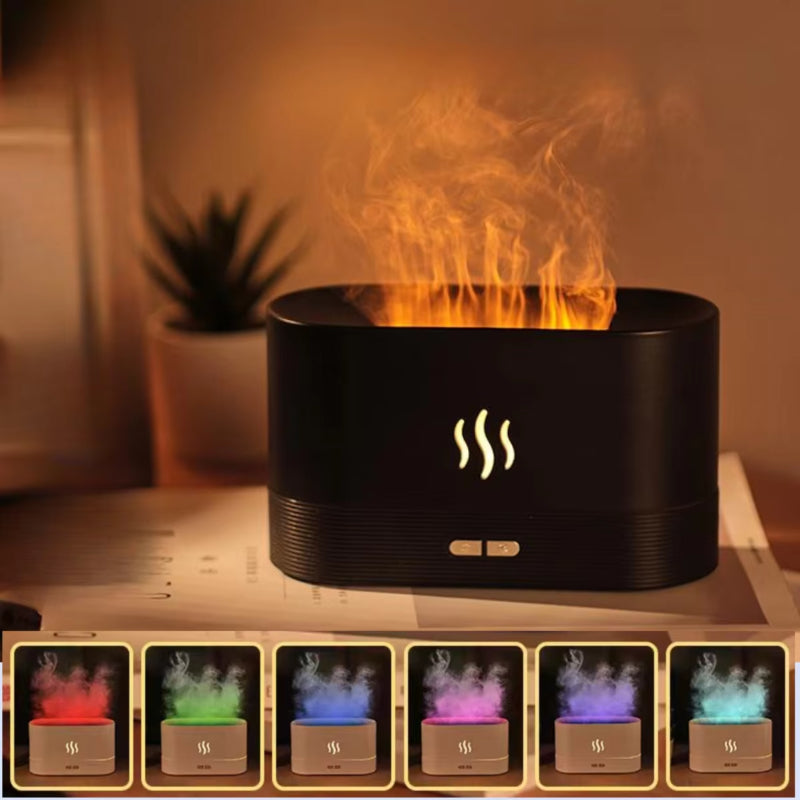 Aroma Diffuser Air Humidifier Ultrasonic Cool Mist Maker Fogger Led Essential Oil Flame Lamp Difusor