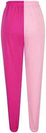 Womens Color Block Patchwork Joggers