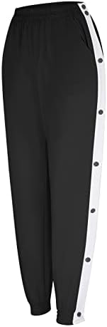 High-Waisted Split-Side Stripped Tear-Away sweatpants
