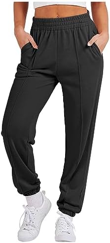 MidelXP Womens Comfortable High-Waisted Athletic Joggers