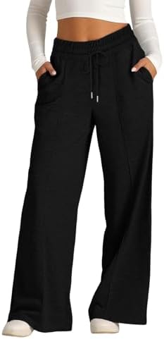 Mens Wide Leg Flared sweatpants with drawstring