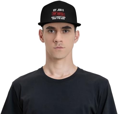 ZRCAIFU Top Secret Flat Bill Cap for Men Women