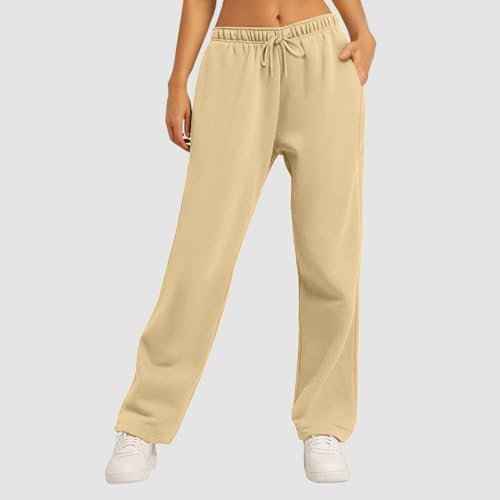 DSODAN Womens Cargo Sweatpants Wide Leg Fleece Y2K Pants for Women