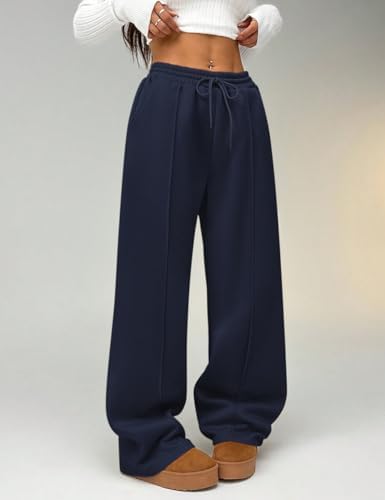 HeSaYep Womens Wide Leg Fleece Sweatpants