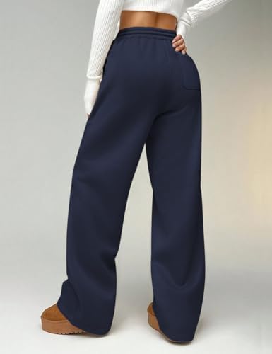 HeSaYep Womens Wide Leg Fleece Sweatpants