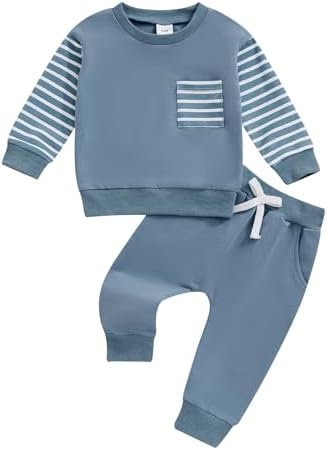 Front-Load 2-Piece Toddler Winter Outfits with Stripe Design