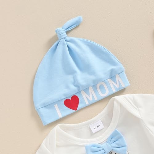 Frietlebird Newborn Baby Boy Coming Home Romper Pants 3Pcs Set