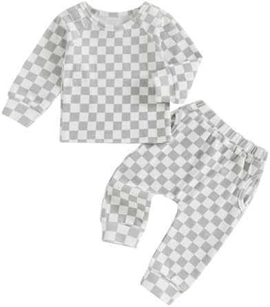 Karesoull Baby Toddler Checkered Premium Cotton Blend Fashionable Pants Set