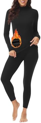 Warm Mock Neck Thermal Underwear Set for Women
