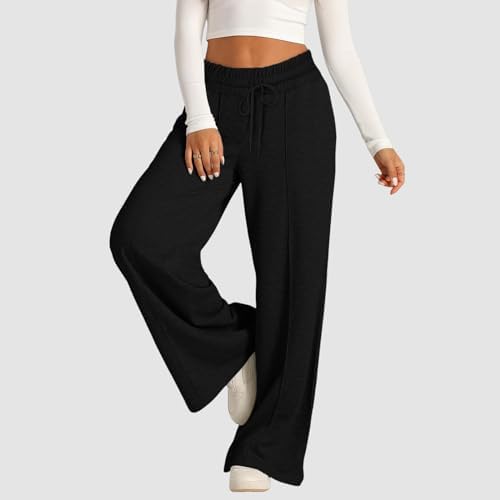 Mens Wide Leg Flared sweatpants with drawstring