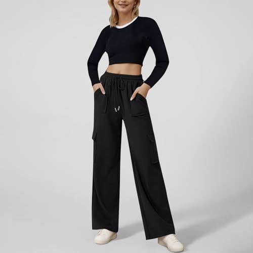 ADHOWBEW Womens Cargo Sweatpants