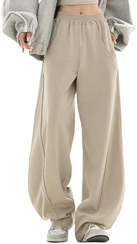 Generic Womens High-Waisted Active Jogger Sweatpants EF80 with 2 Pockets - CasualSoftBreathableWide-Leg