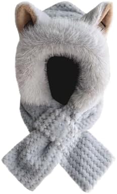 Women Ski Snow Hat Faux Fur Balaclava Combo Warm Stylish