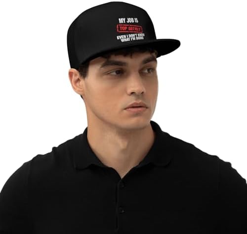 ZRCAIFU Top Secret Flat Bill Cap for Men Women
