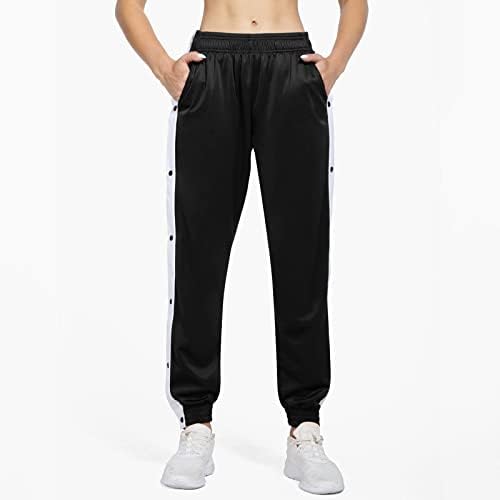 Womens High Split Tear Away Basketball Pants with Snap Button
