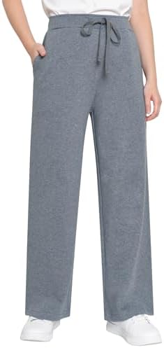 Stylish Wide Leg womens sweatpants with Pockets and Adjustable Waist