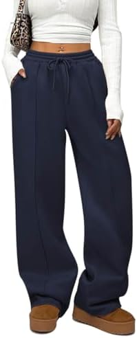 HeSaYep Womens Wide Leg Fleece Sweatpants
