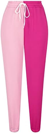 Womens Color Block Patchwork Joggers