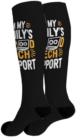 Unpaired Techs Funny Knee High Socks for Men Women