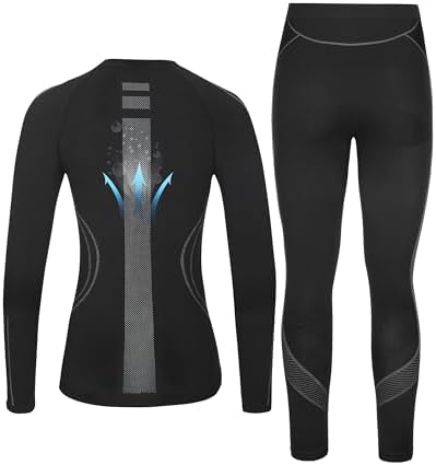 Roadbox Thermal Undies Set - Womens Fleece Lined Long Johns Bottoms Top