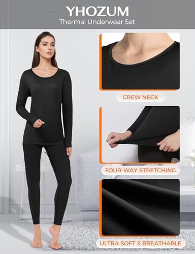 Comfortable Thermal Underwear Set for Women - Long Johns Base Layer