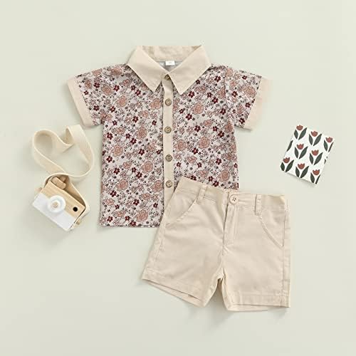 CIYCUIT Toddler Boys Summer Print Shirt Set