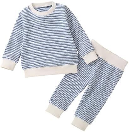 Machine Washable Toddler Boys Outfit Waffle Stripe
