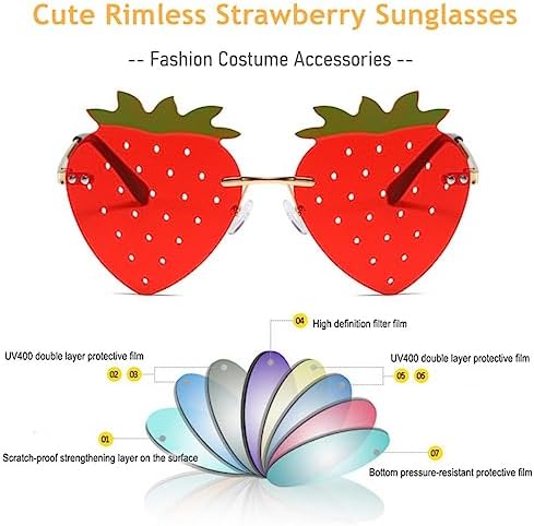 Cute Strawberry Sunglasses for Women Men