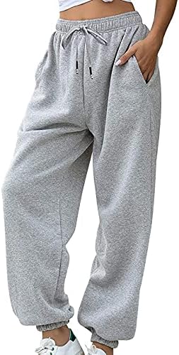Trendy Drawstring Sweatpants for Women - Baggy Joggers with Pockets