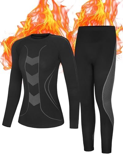 Roadbox Thermal Undies Set - Womens Fleece Lined Long Johns Bottoms Top