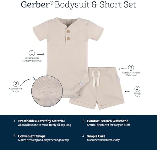 Gerber Baby Bodysuit and Short Set 1