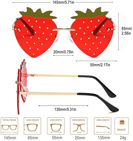 Cute Strawberry Sunglasses for Women Men