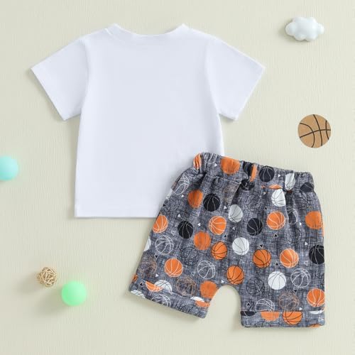 Baby Toddler Boys Basketball Print Summer 2-Piece Set