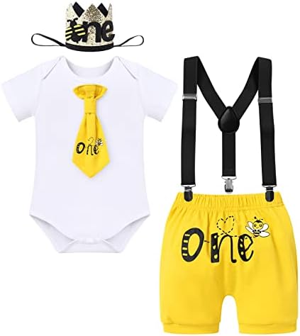 Its My 1st Bee Day Baby Boy Romper Set