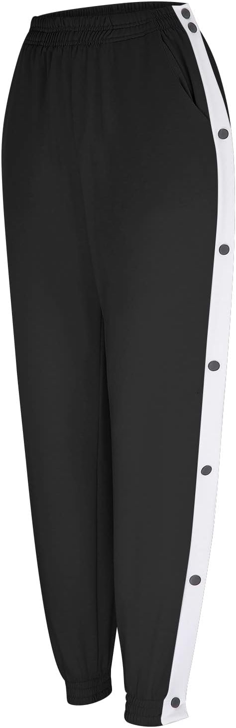 High-Waisted Split-Side Stripped Tear-Away sweatpants