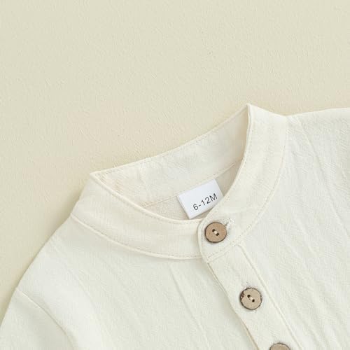 Gueuusu Toddler Boys Summer Outfit Lightweight Linen Set for Kids