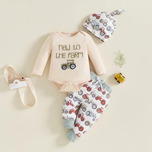 Adorable Tractor Outfit for Newborn Boys