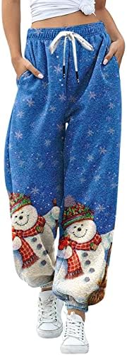 sdbrld High Waisted Womens Fleece Lined Christmas Pants