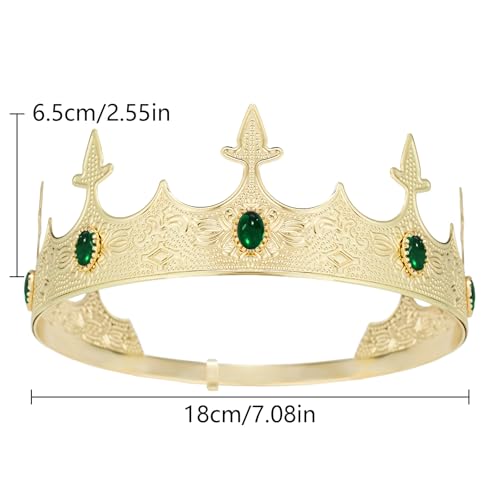 Metal Crown Headband for Men - Gold Crowns and Tiara