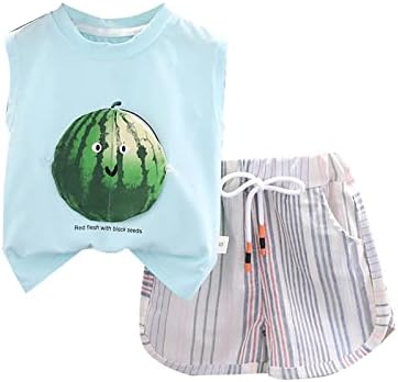 Sleeveless T-Shirt Tie Shorts Set for Baby Boys