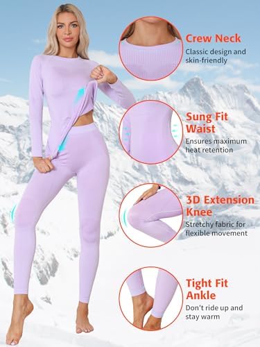 ATTRACO Thermal Underwear for Women - Stretchy Insulating and Warm