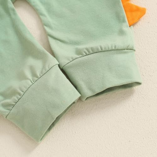 Newborn Baby Boy Dinosaur Romper Jogger Pants Hat Set