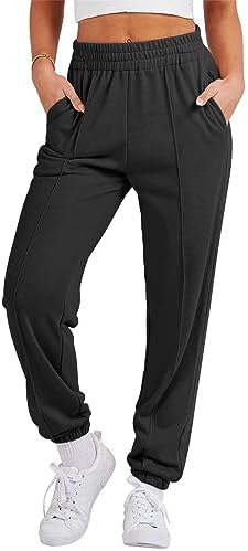 MidelXP Womens Comfortable High-Waisted Athletic Joggers