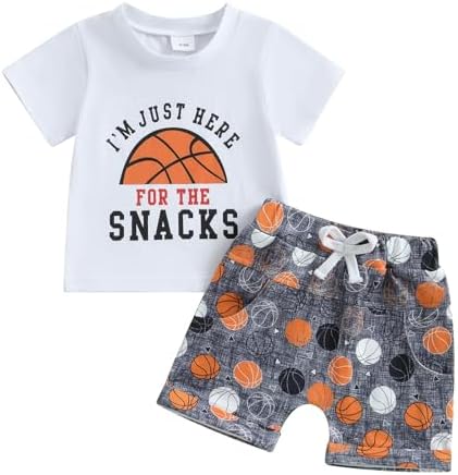 Baby Toddler Boys Basketball Print Summer 2-Piece Set