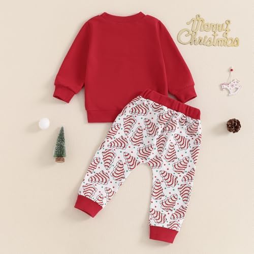 Toddler Boy Christmas Outfit 2PCS Merry Letter Print Set