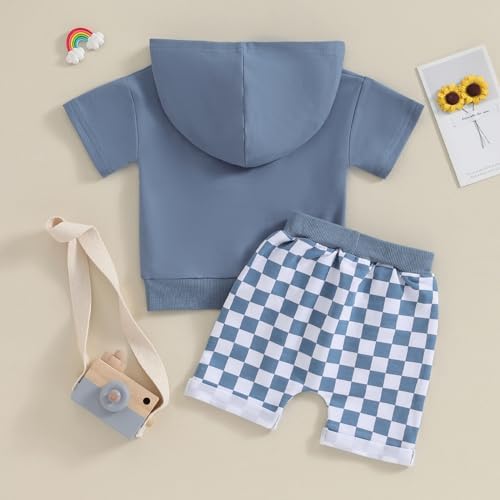 Toddler Baby Boy Summer Hooded Outfit 2Pcs Set